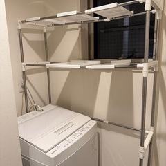 【無料】　洗濯機ラック　＆　折りたたみ洗濯カゴ　セットの画像