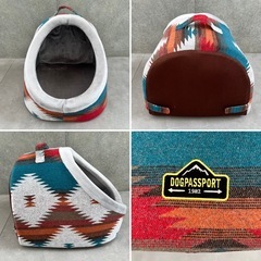 【美品】ポンポリース 巣穴カドラー Ｌサイズ ネイティブランド pompreece 犬用猫用 ペットベッド クッションハウス  ペットパラダイス
の画像