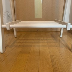 木製ハンガーラック ホワイト 幅80cm 洋服収納 コートハンガーの画像