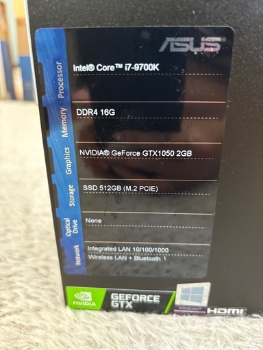 デスクトップパソコン 【取引中】ゲーミングPC i7-9700K GTX1060 6GB 