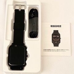 未使用 1.69インチ大画面 スマートウォッチ Bluetooth5.2 ブラック 時計 スマホ SMARTの画像