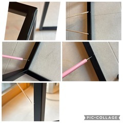 【傷あり】コンランショップ ガラス ネストテーブル 2点セット 黒 CONRANの画像