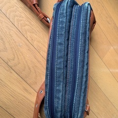 【美品】ボディバッグ ブラウン×デニム調 メンズバッグの画像