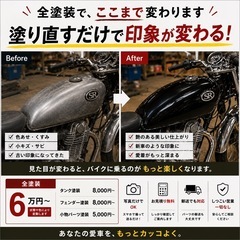 【全塗装6万円〜】バイク塗装｜タンク・カウル・フェンダー対応｜写真で見積OKの画像