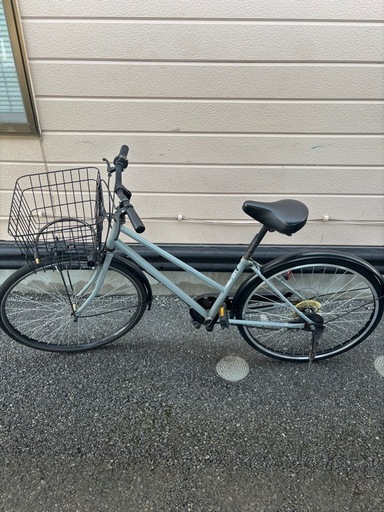 シティサイクル　ギア6段　　ブルーグレー　中古