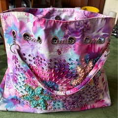 ベトナム製　　トートバッグ　スパンコール刺繍　手刺繍の画像