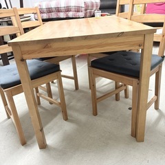 【ドリーム池田】◎ジモティ割7%◎IKEA/イケア「ヨックモックシリーズ　ダイニング5点セット」ブラウン【53669】の画像