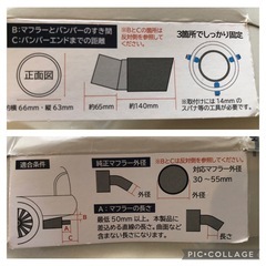 車のドレスＵＰに！チタン風デュアルマフラーカッター！美品です！の画像