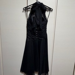 フォーマルドレス　ホルダーネック　9号　ブラック　美品の画像
