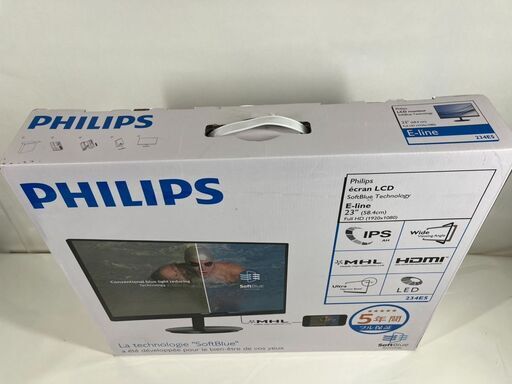 未使用 PHILIPS フィリップス 23型 パソコンモニター SoftBlue テクノロジー搭載液晶モニター 234E5EDSB/1