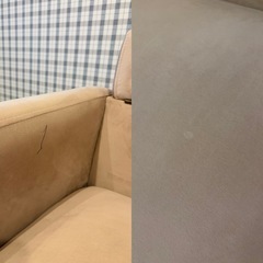 LOWYA（ロウヤ）ベルベット調 2人掛けソファ 木脚の画像