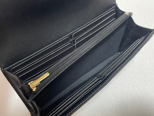【売約】CHANEL シャネル 25A キャビアスキン ココマーク ロング ウォレット 長財布 AP4712 黒　極上　正規品
