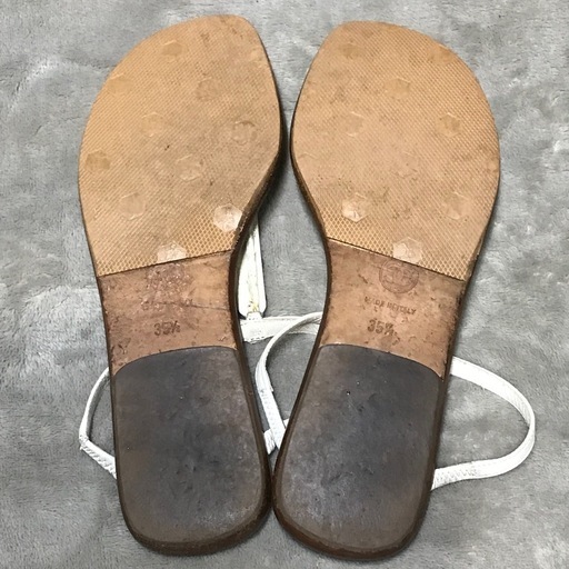 正規品 シャネル CoCoボタン レザーサンダル ソング 白 35 22.5cm