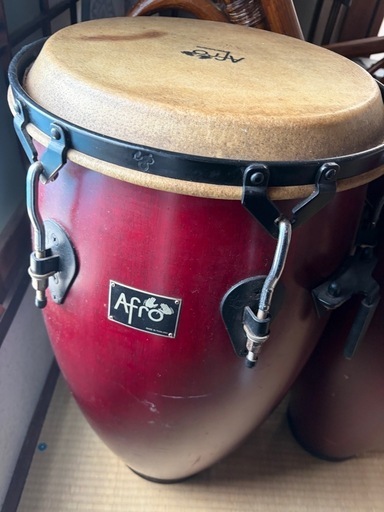 【お譲り決定】コンガ　Afro 打楽器 Yahoo!オークション - 【綺麗】AFRO(PEARL) 製 / コンガ2本セット / 
