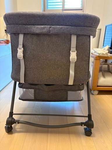 【美品】ベビーベッド・移動式・折りたたみ式