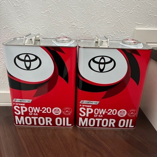 トヨタ純正 SP 0W20 モーターオイル 4L × 2缶 エンジンオイル