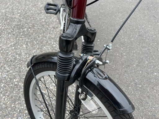 状態良好】折りたたみ自転車（動作確認済み・ワインレッド）