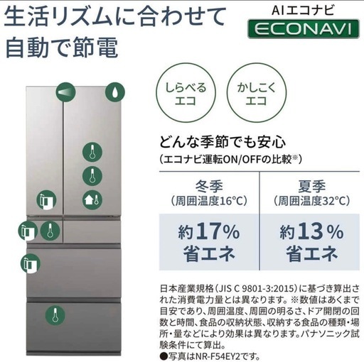 Panasonic冷蔵庫490Ｌ【2025,03式】