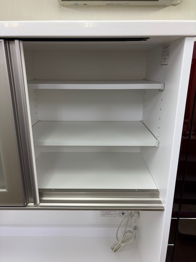 人気商品!! 美品✨ ニトリ キッチンボード リガーレ GL-100KB-WH 全段ソフトクローズ 食器棚 オープンタイプ