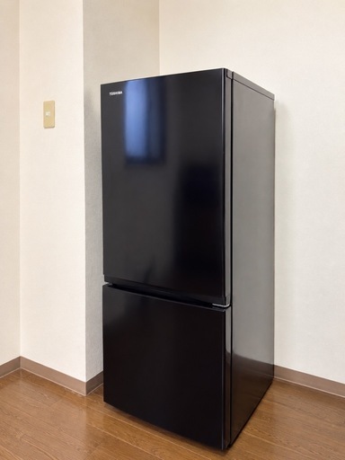 【2022年製】TOSHIBA 冷蔵庫 153L ブラック｜一人暮らし・同棲におすすめ