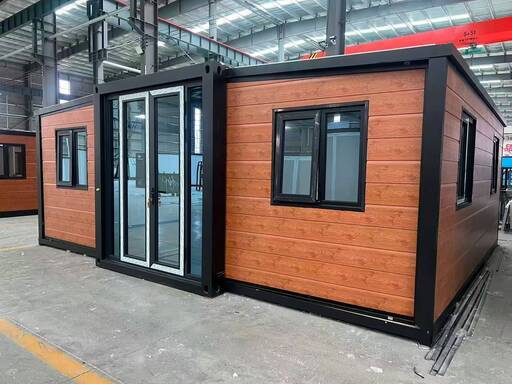 日本国内見学【木目調仕様】20FT 1LDK 37.3㎡拡張式プレハブ住宅 高断熱モジュールハウス 簡単設置・移動可能 対応可能 高品