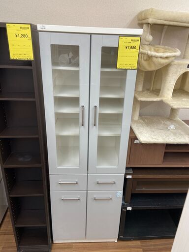 ☆ジモティ割引☆ニトリ　食器棚　バンダ2　幅58.5cm 奥行41.5cm 高さ180cm