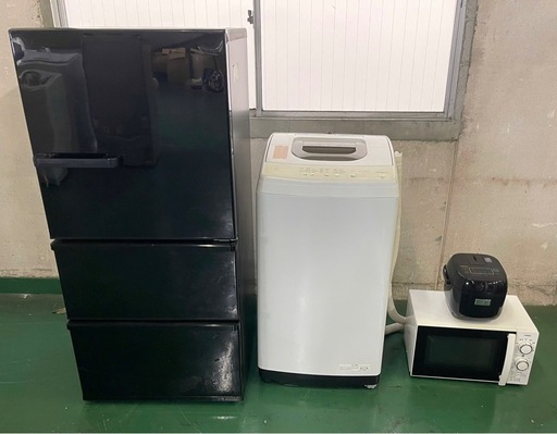4点セット(冷蔵庫、洗濯機、炊飯器、電子レンジ)