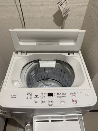 【美品】✨RORO 小型全自動洗濯機 5.5kg YWM-T55LW 