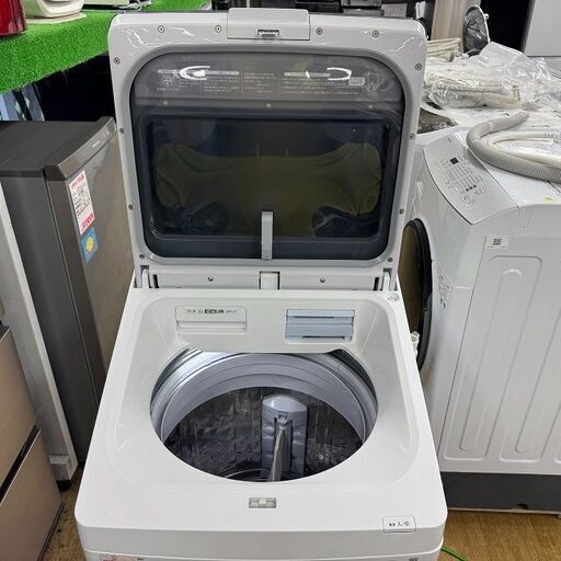 地域限定送料無料　美品【 SHARP 】シャープ 洗濯11.0㎏/乾燥6.0㎏ 洗濯乾燥機 ガラスタッチパネル 穴なしサイクロン洗浄 