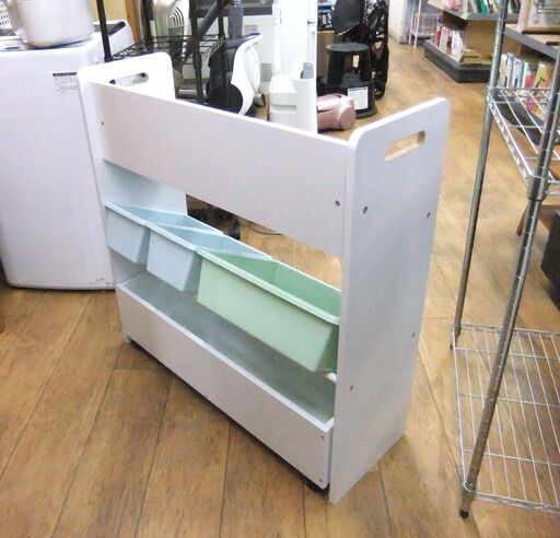 絵本＆おもちゃ収納ラック 幅84cm キャスター付きワゴン 子供部屋収納 トイザらス 収納棚 札幌市 厚別区