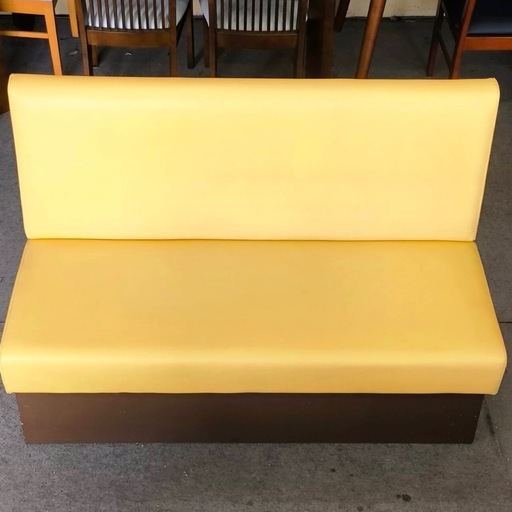 4個有 黄色 ベンチ ソファ 椅子 寸法約W120×D56×H85 SH42cm (鈴鹿冷機 