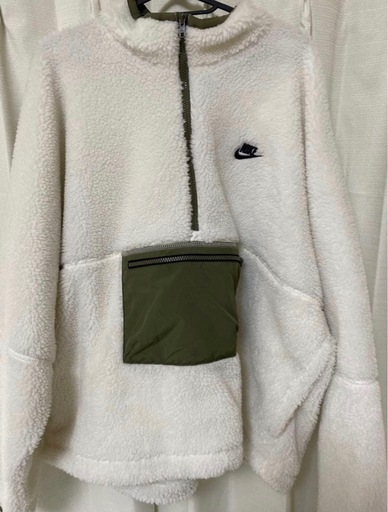 大人気！ NIKE 刺繡ロゴ ハーフジップ フリース ボア ジャケット