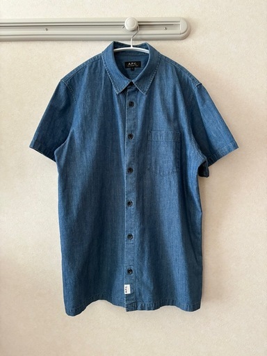 現金OK　A.P.C. 半袖デニムシャツ シャンブレーシャツ Lサイズ 美品 替えボタン付