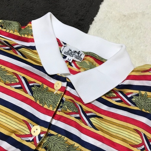 ヴィンテージ エルメス マルチカラー ポロシャツ M