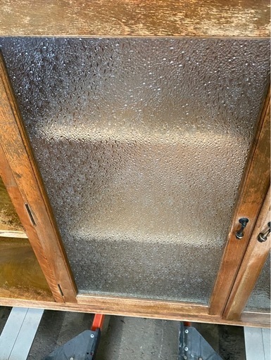 アース若松倉庫　昭和レトロ ガラスキャビネット 幅128cm