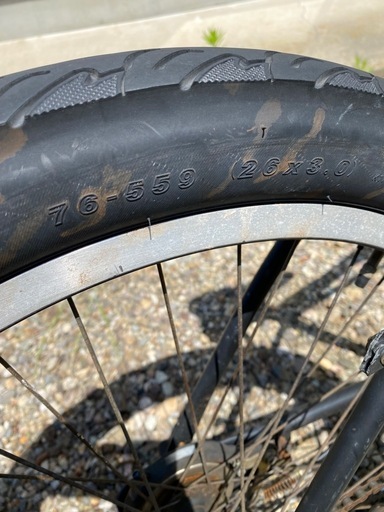 極太タイヤ　自転車サイズ26