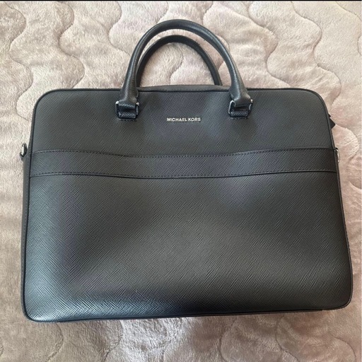 美品MICHAEL KORS ブラック ビジネスバッグブリーフケース黒レザー (yu 
