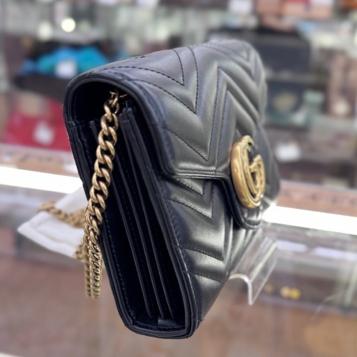 ☆ドリーム荒牧店☆GUCCI グッチ GGマーモント チェーンウォレット  ブラックショルダーバッグ