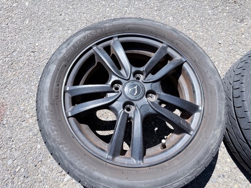 ルークス外し・14インチ アルミホイール タイヤ 4本セット・軽自動車 日産 B44A ルークス 14インチ 純正アルミホイール付ラジアルタイヤ 4本 