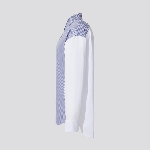 UNIQLO スーピマコットンオーバーサイズストライプシャツ（長袖）