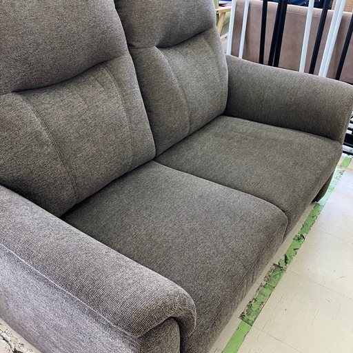 中古美品　ニトリ　ハイバック2人掛けソファ　ファブリック生地　ブラウン　幅1450mm 公田店