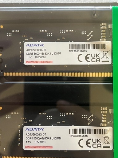デスクトップPC
メモリー8GB×2 (16GB)