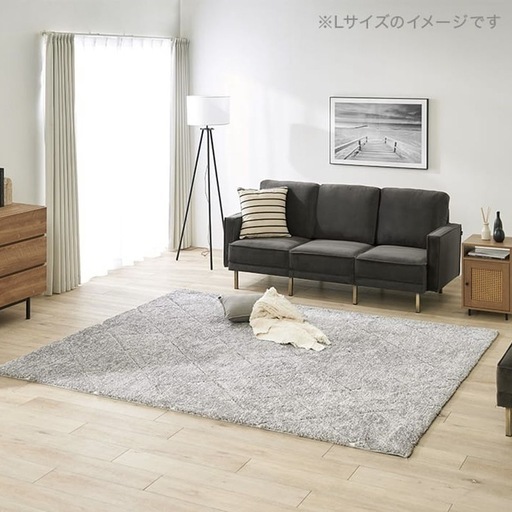 LOWYA ラグ カーペット Lサイズ 200×250 ベニワレン風 グレー