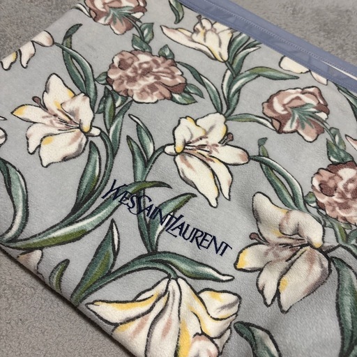 YSL 花柄刺繍 フリース毛布 2点セット イブランローランYSL掛け布団 (りり) 広丘の寝具《毛布