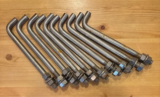 ステンレス　L字型アンカーボルト　10本セット