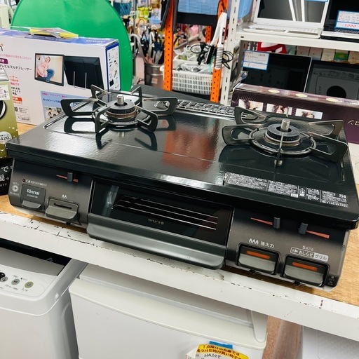 【リンナイ】2口ガスコンロ　KGDM67BKR 2023年製　LPガス用
