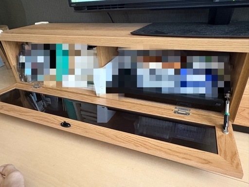 木目調 テレビ台 収納付き