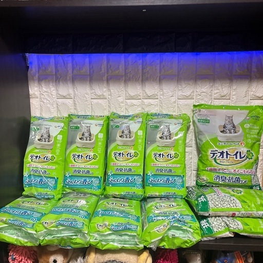 デォトイレ取替シート10枚入り、8個、デオトイレ取替サンド、紙タイプ4ℓ.3個