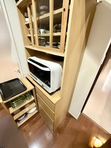 無印良品　木製カップボード　オーク材