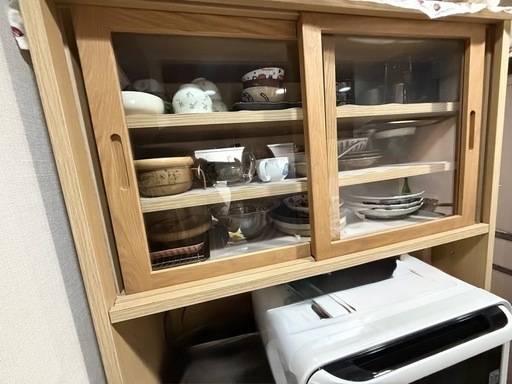 無印良品木製カップボードオーク材 (Nin) 摂津市の収納家具《食器棚